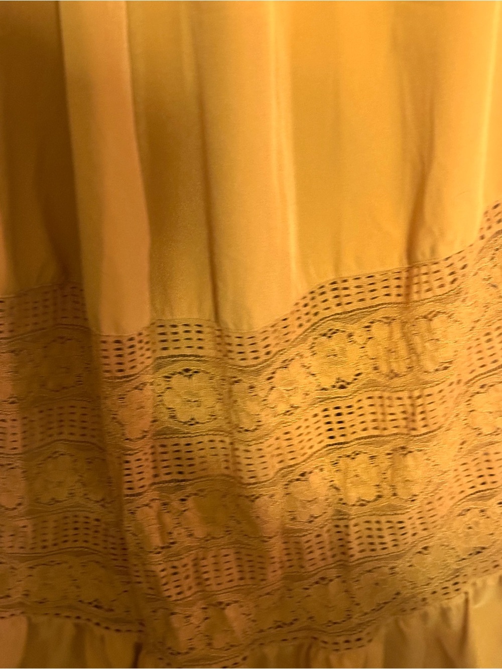 BLOOMCHIC Mustard Yellow Lace Fall Boho Maxi Dress Size 14 - Picture 6 of 8